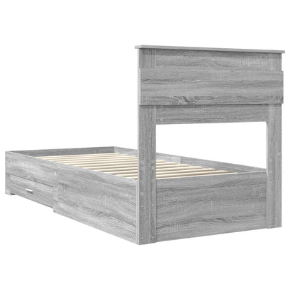 Struttura del letto Grigio Sonoma e Argento 75 x 190 cm | homemem39