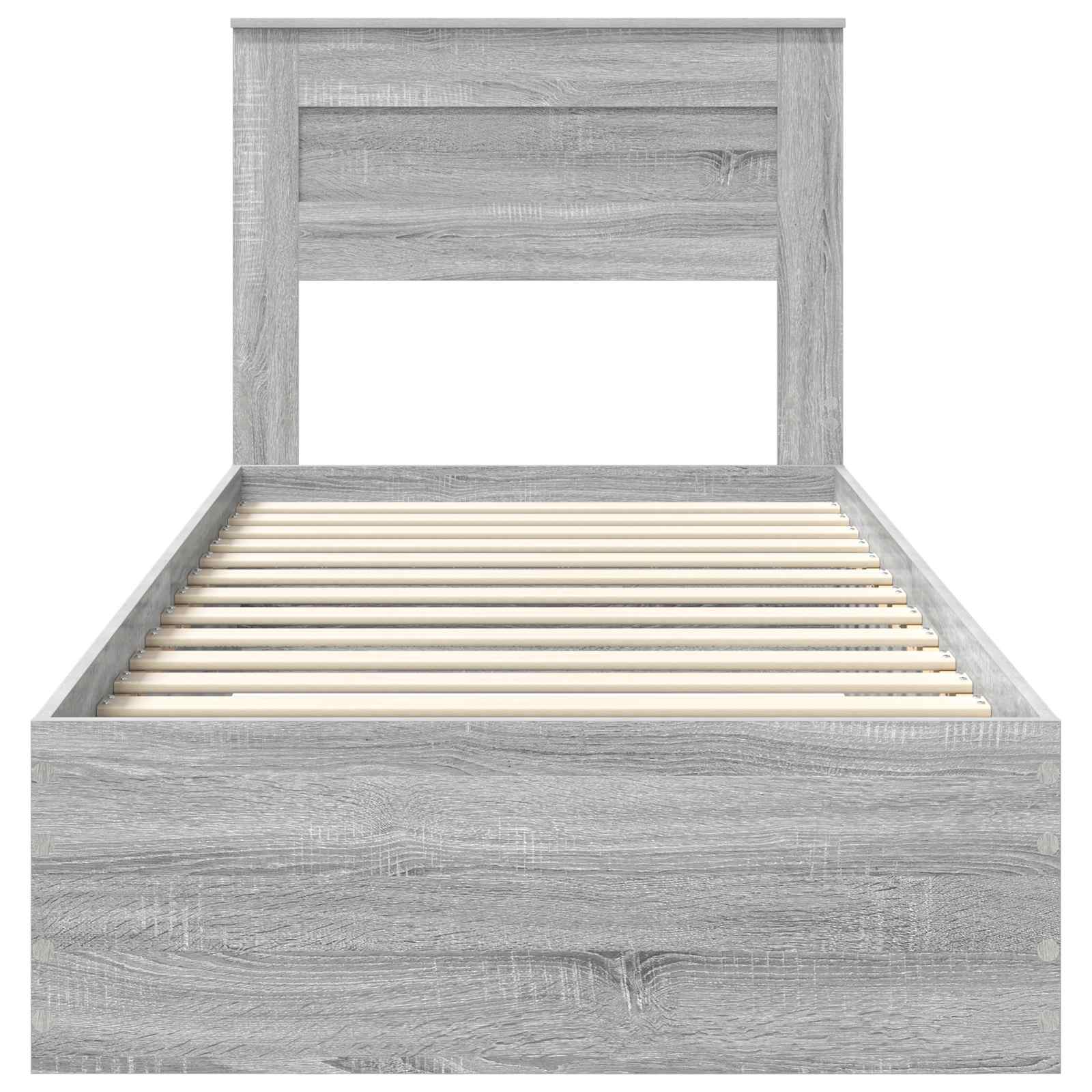Struttura del letto Grigio Sonoma e Argento 75 x 190 cm | homemem39