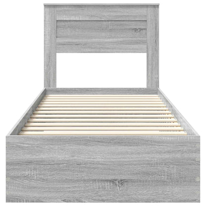 Struttura del letto Grigio Sonoma e Argento 75 x 190 cm | homemem39