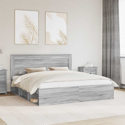 Struttura del letto Grigio Sonoma 200 x 200 cm Pino massello | homemem39
