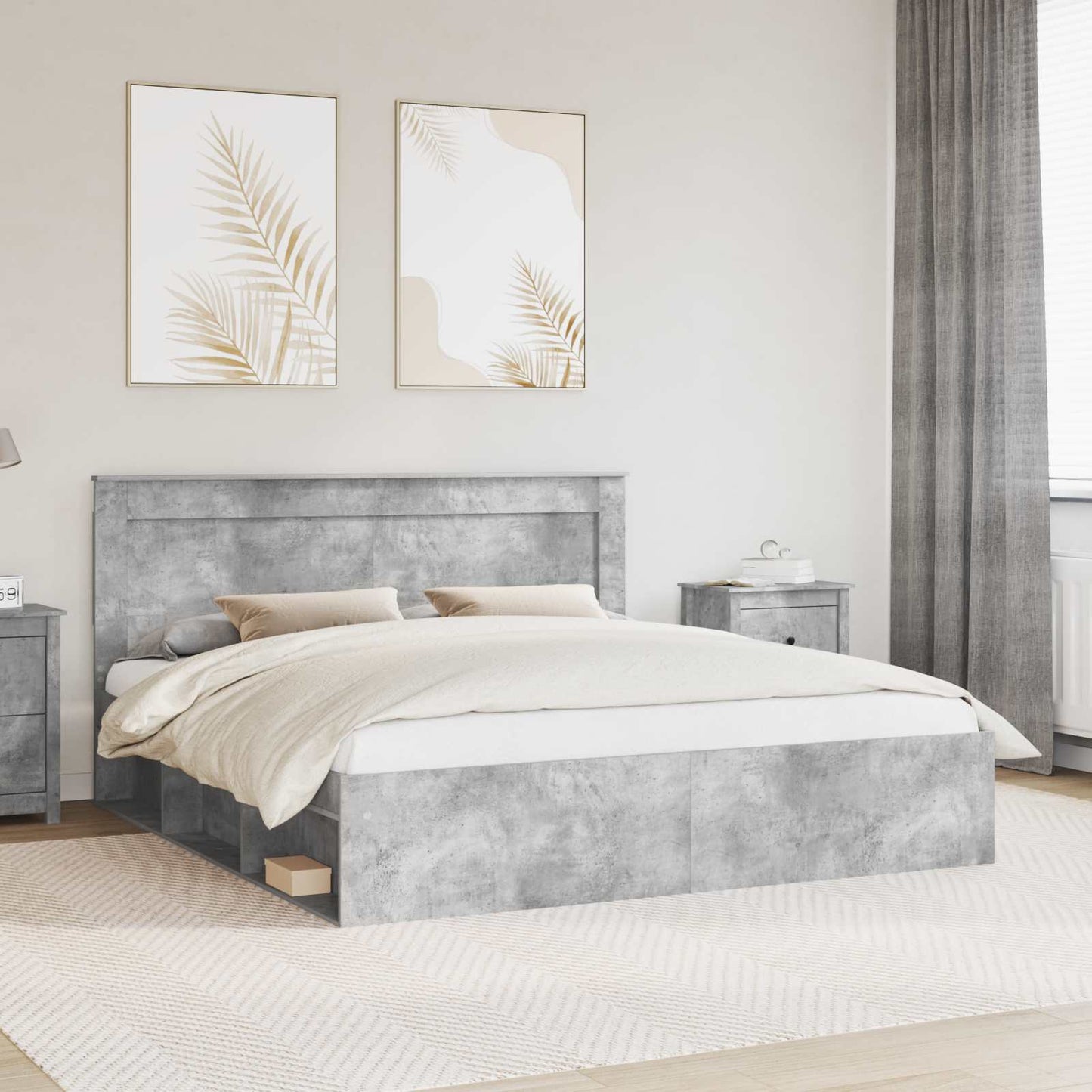 Struttura del letto Calcestruzzo 180 x 200 cm Pino massello | homemem39