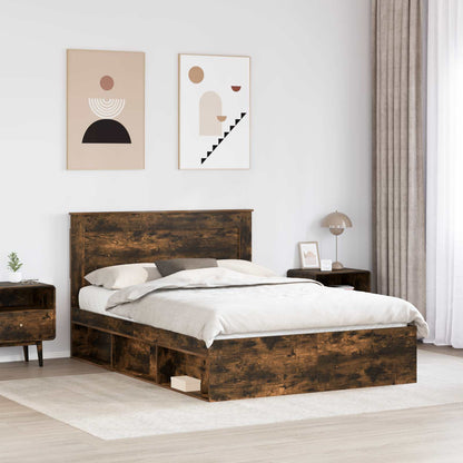 Struttura del letto Rovere fumé 160 x 200 cm Pino massello | homemem39