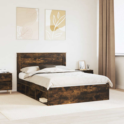 Struttura del letto Rovere fumé 150 x 200 cm Pino massello | homemem39