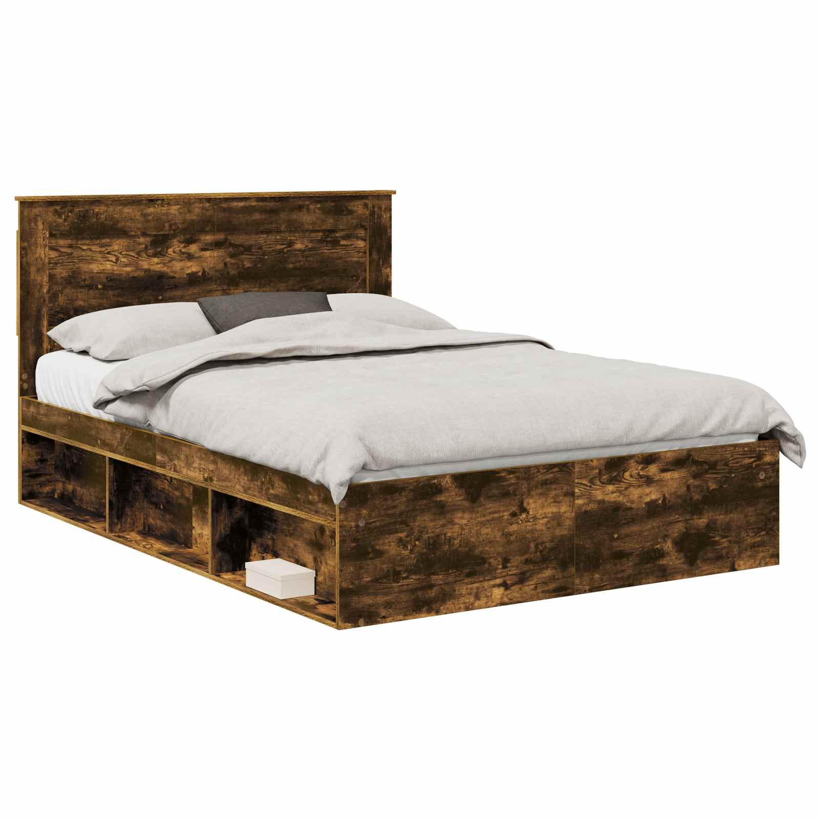 Struttura del letto Rovere fumé 140 x 190 cm Pino massello | homemem39