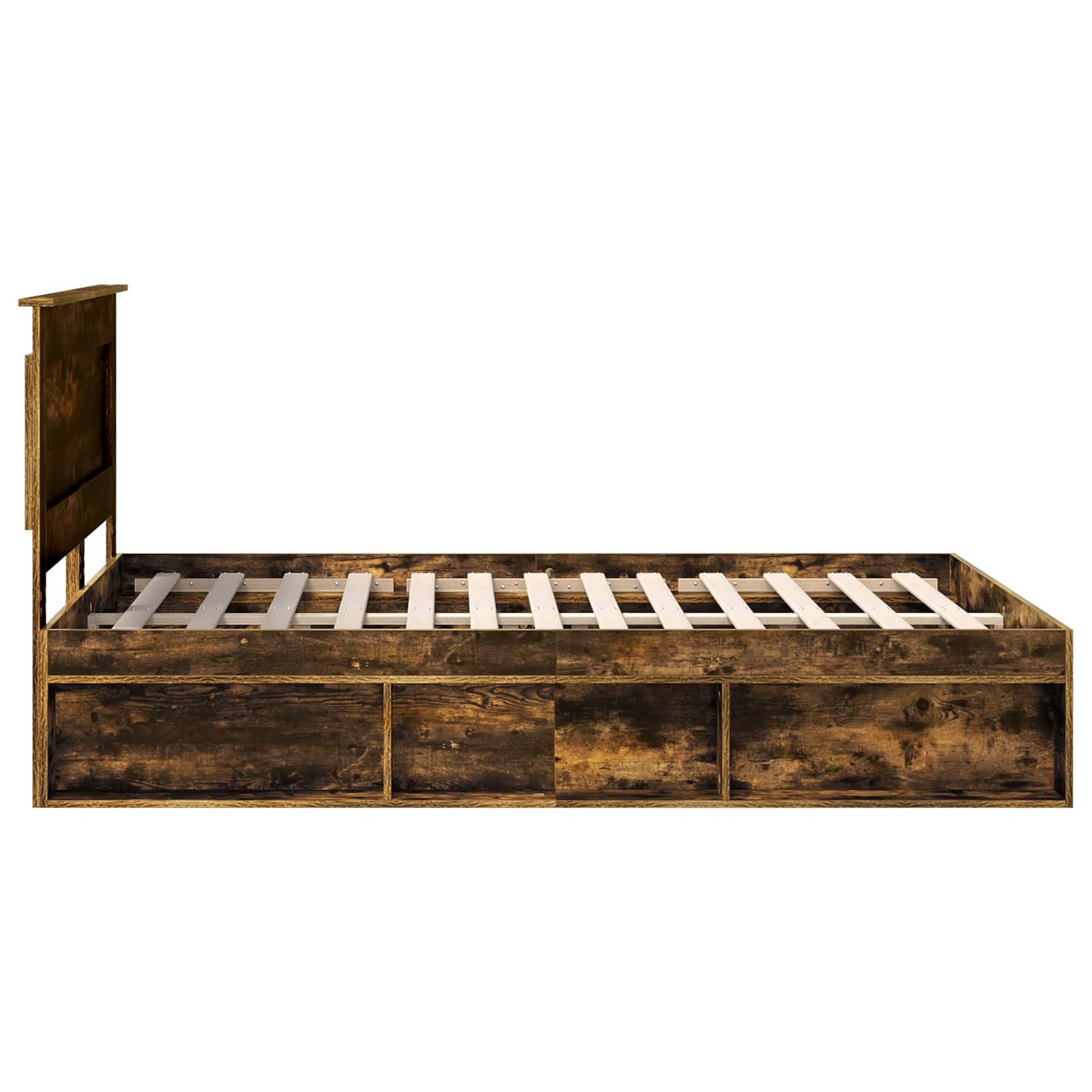 Struttura del letto Rovere fumé 140 x 190 cm Pino massello | homemem39