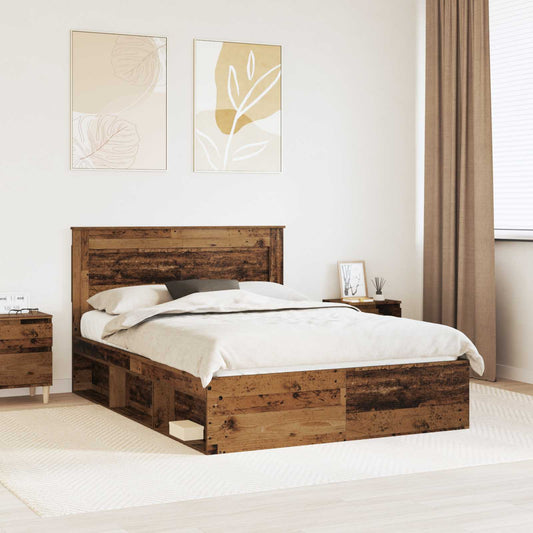 Struttura del letto Legno vecchio 140 x 190 cm Pino massello | homemem39