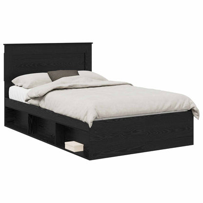 Struttura del letto Nero 135 x 190 cm Pino massello | homemem39