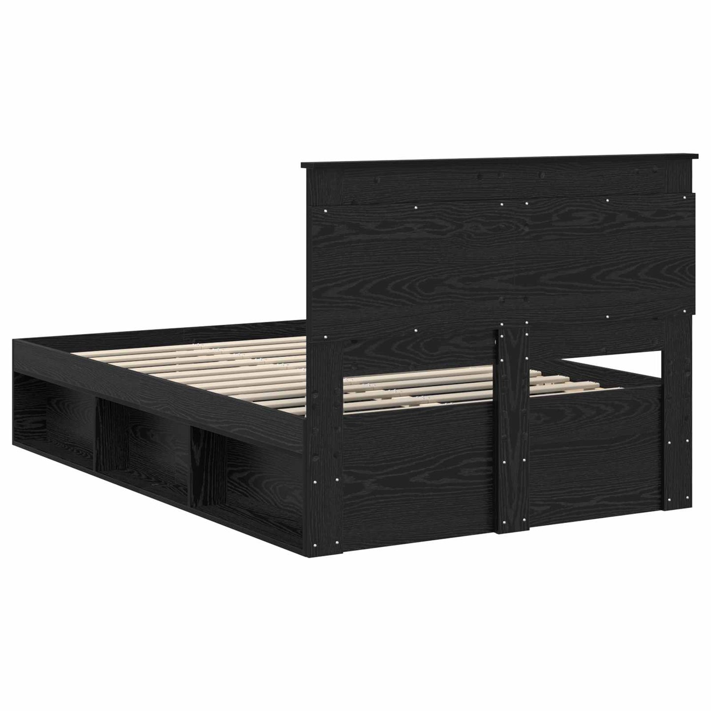 Struttura del letto Nero 135 x 190 cm Pino massello | homemem39