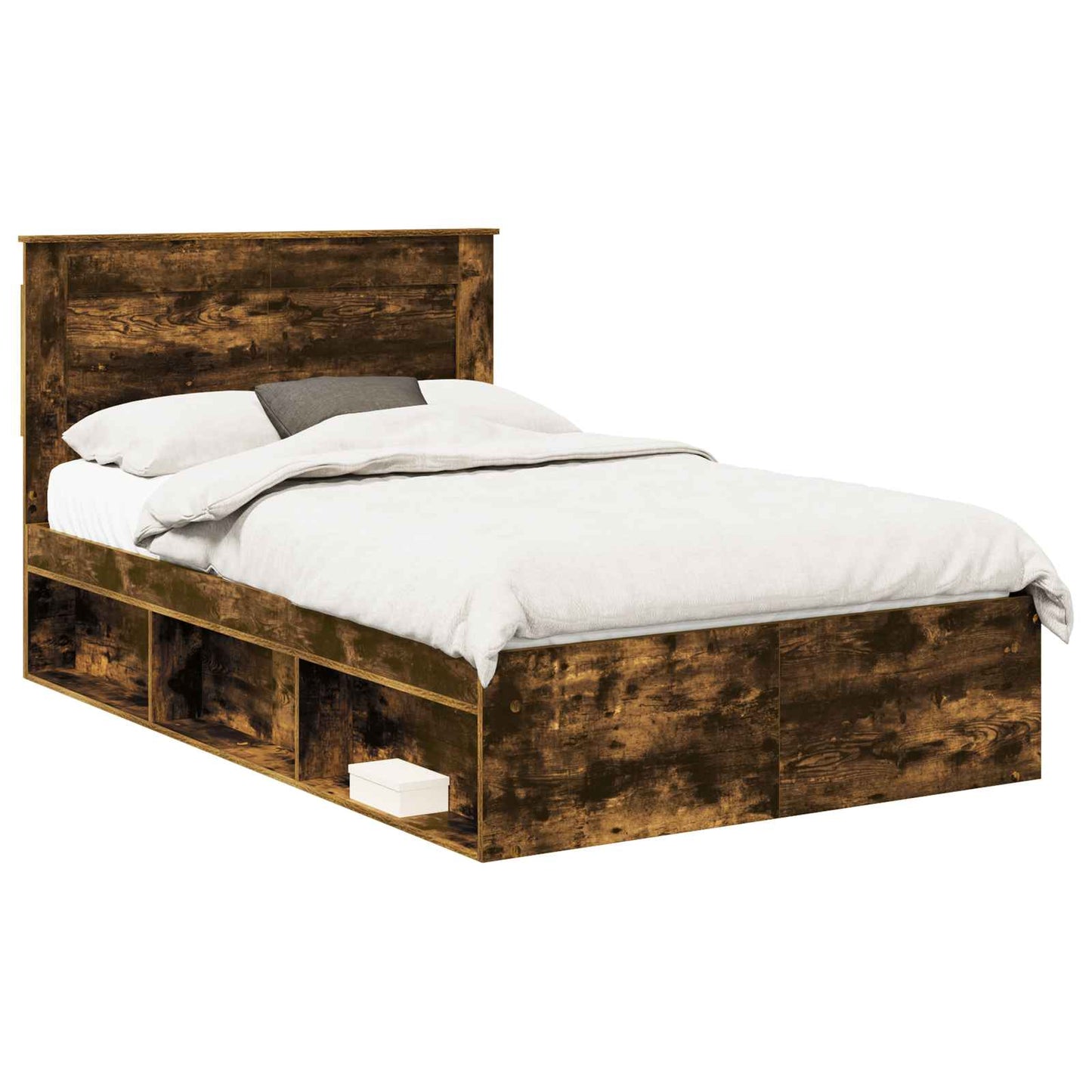 Struttura del letto Rovere fumé 135 x 190 cm Pino massello | homemem39
