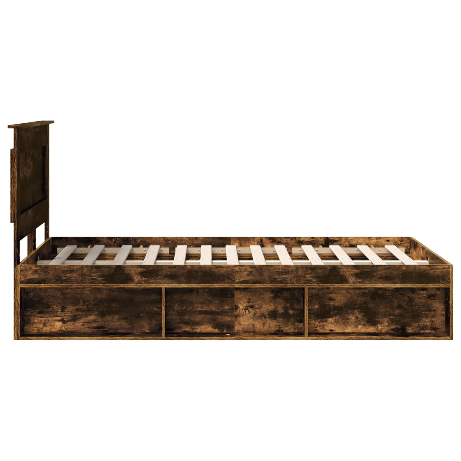 Struttura del letto Rovere fumé 135 x 190 cm Pino massello | homemem39