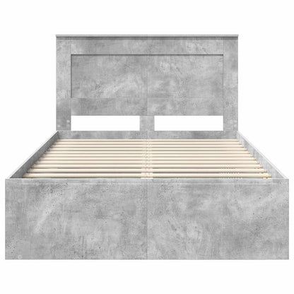 Struttura del letto Calcestruzzo 120 x 190 cm Pino massello | homemem39