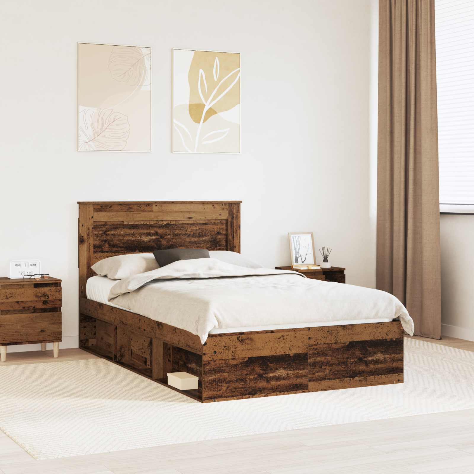 Struttura del letto Legno vecchio 120 x 190 cm Pino massello | homemem39