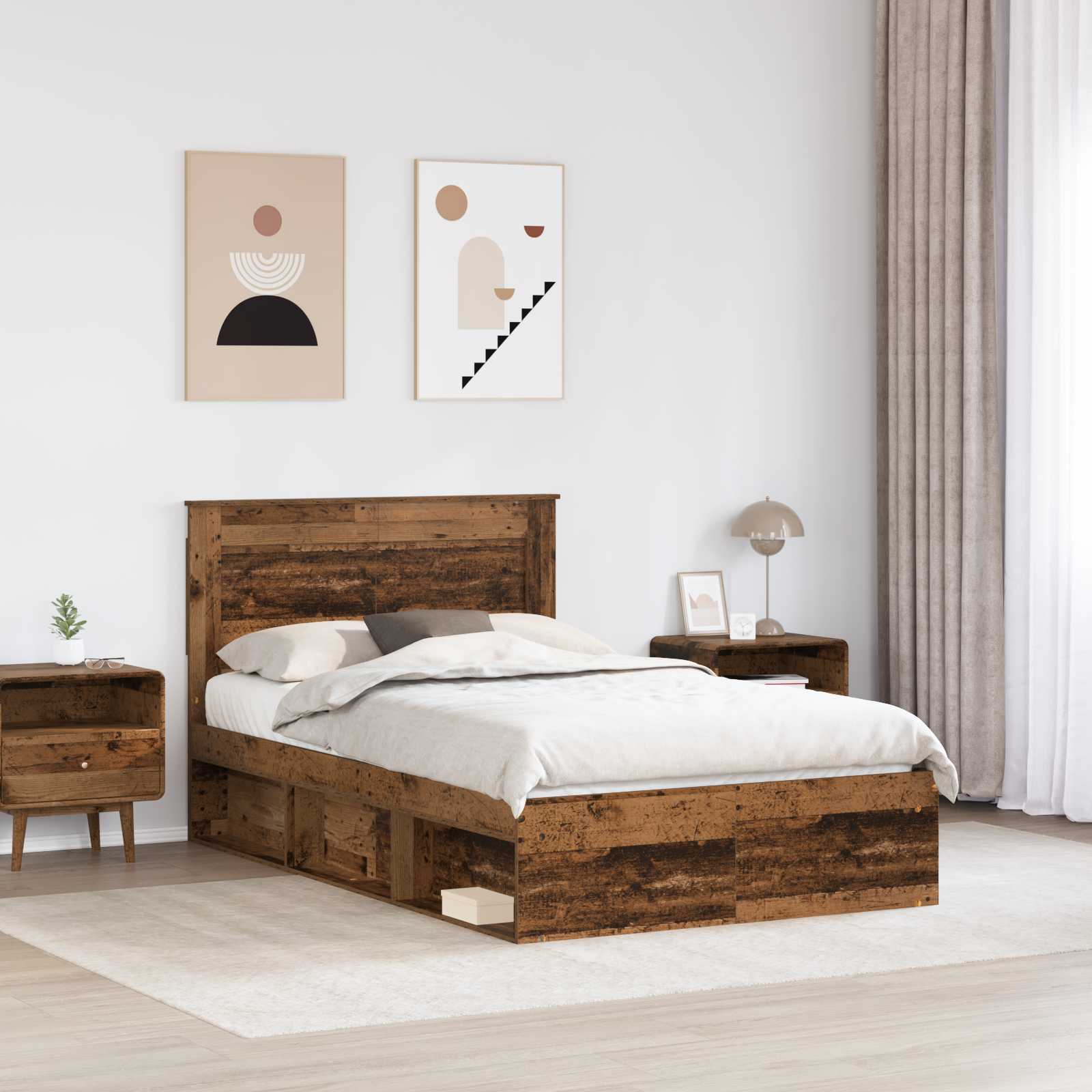 Struttura del letto Legno vecchio 120 x 200 cm Pino massello | homemem39