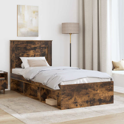 Struttura del letto Rovere fumé 90 x 190 cm Pino massello | homemem39