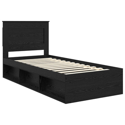 Struttura del letto con testiera Nero 90 x 200 cm Pino massello | homemem39