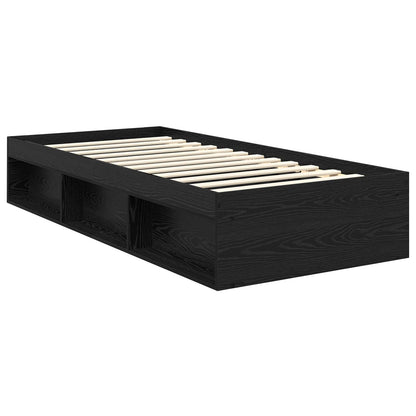 Struttura del letto con testiera Nero 90 x 200 cm Pino massello | homemem39