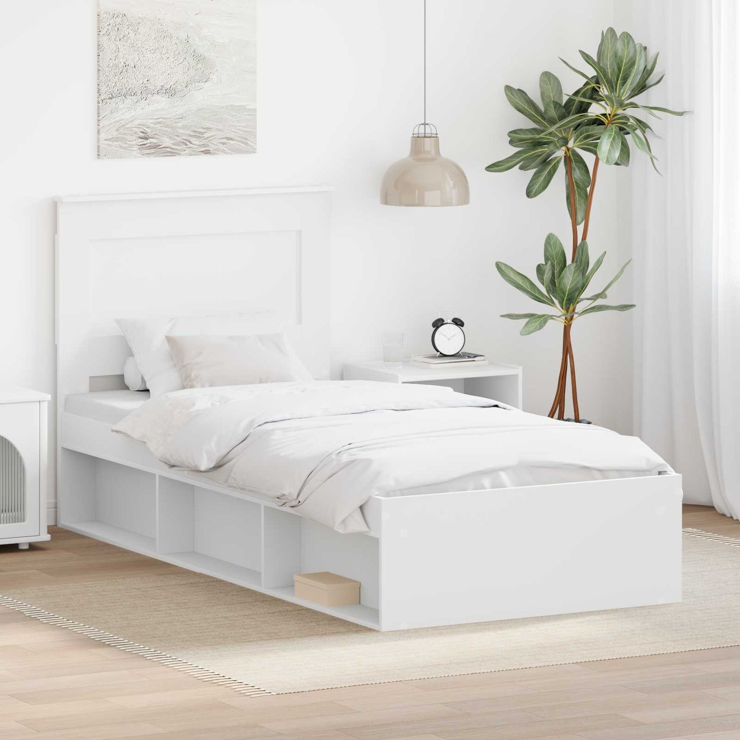 Struttura del letto Bianco 75 x 190 cm Pino massello | homemem39