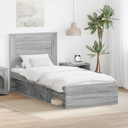 Struttura del letto Grigio Sonoma 75 x 190 cm Pino massello