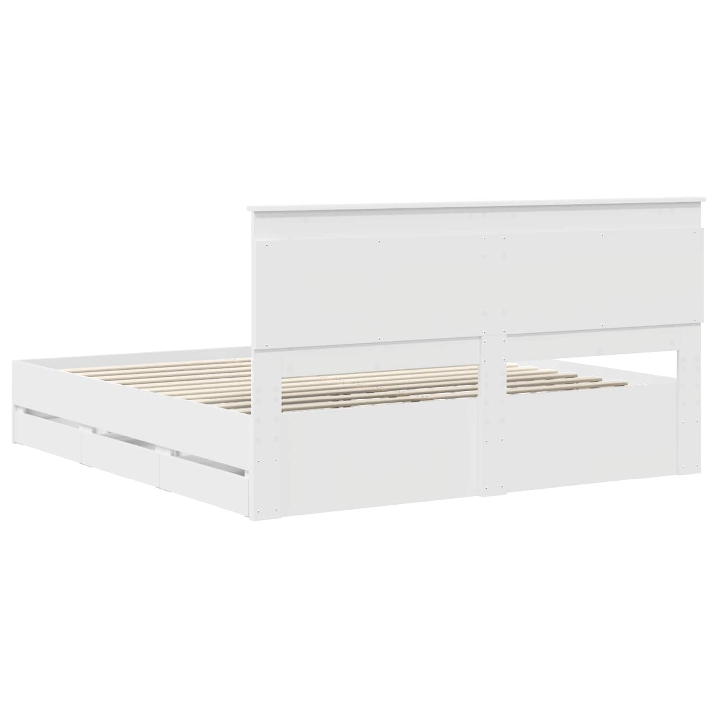 Struttura del letto Bianco 200 x 200 cm Legno Ingegnerizzato | homemem39