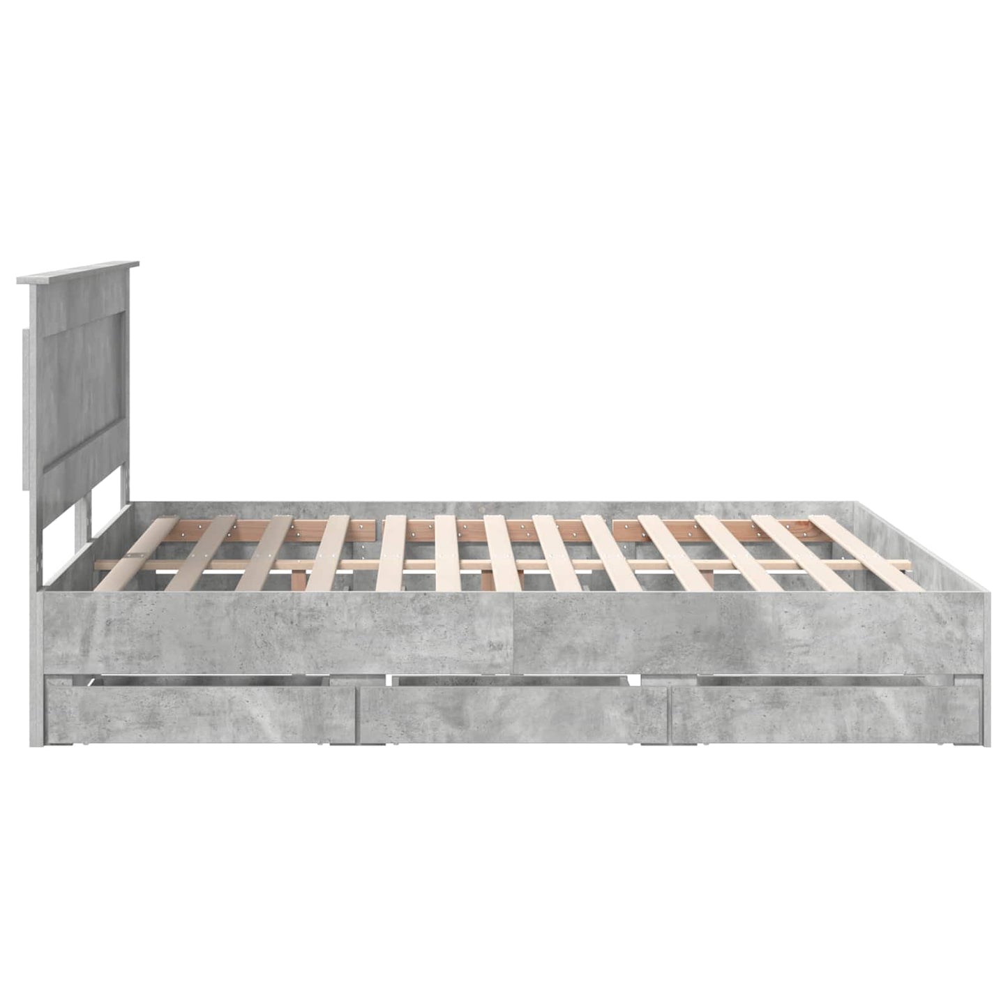 Struttura del letto con cassetto Grigio cemento 200 x 200 cm