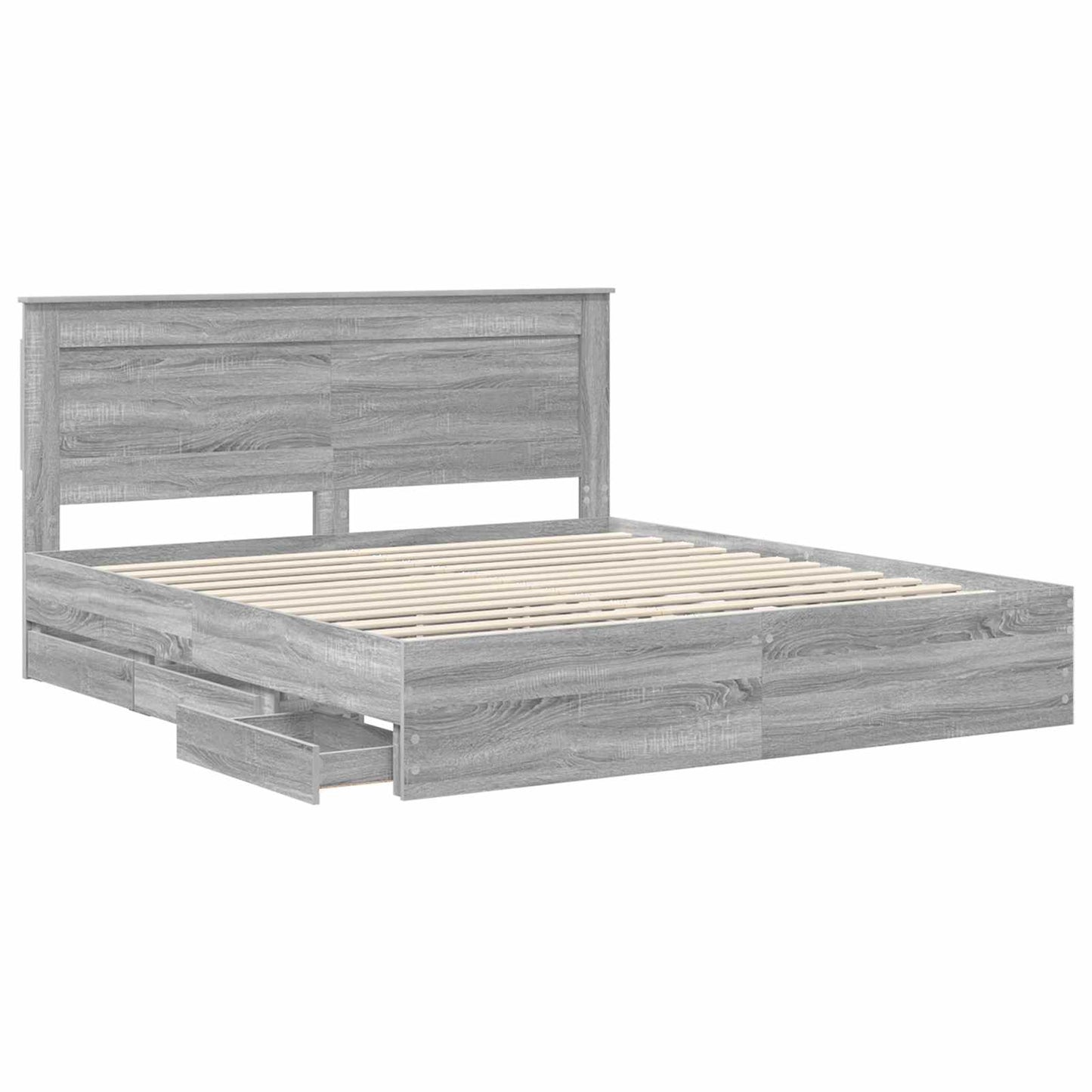 Struttura del letto con cassetto Grigio Sonoma 200 x 200 cm