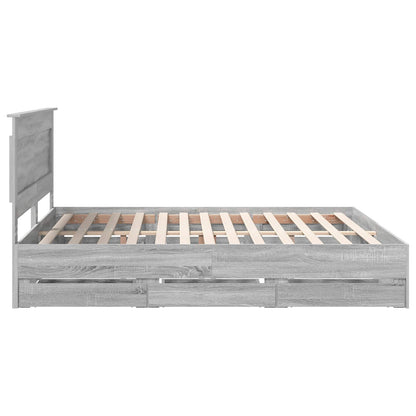 Struttura del letto con cassetto Grigio Sonoma 200 x 200 cm