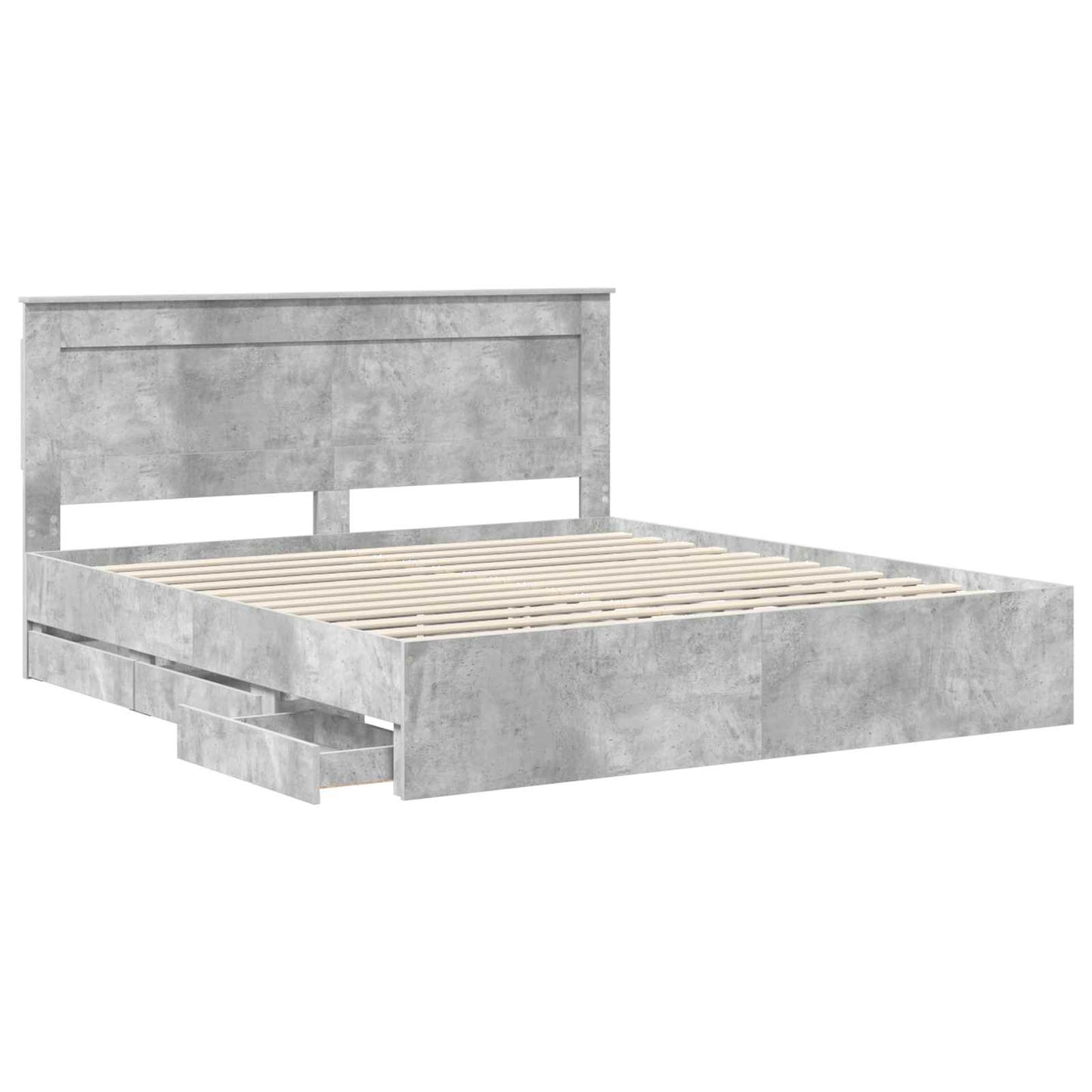 Struttura del letto con cassetto Grigio cemento 180 x 200 cm