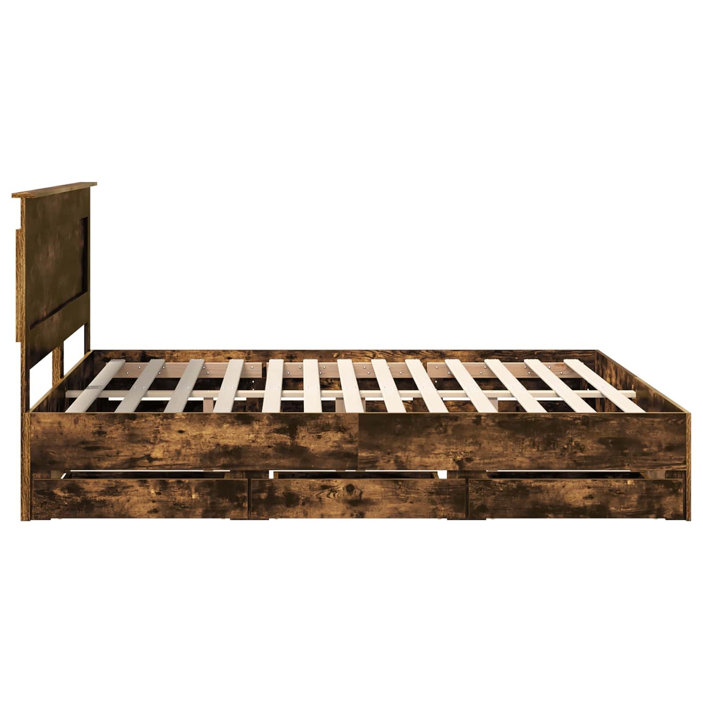 Struttura del letto con cassetto Rovere fumé 180 x 200 cm