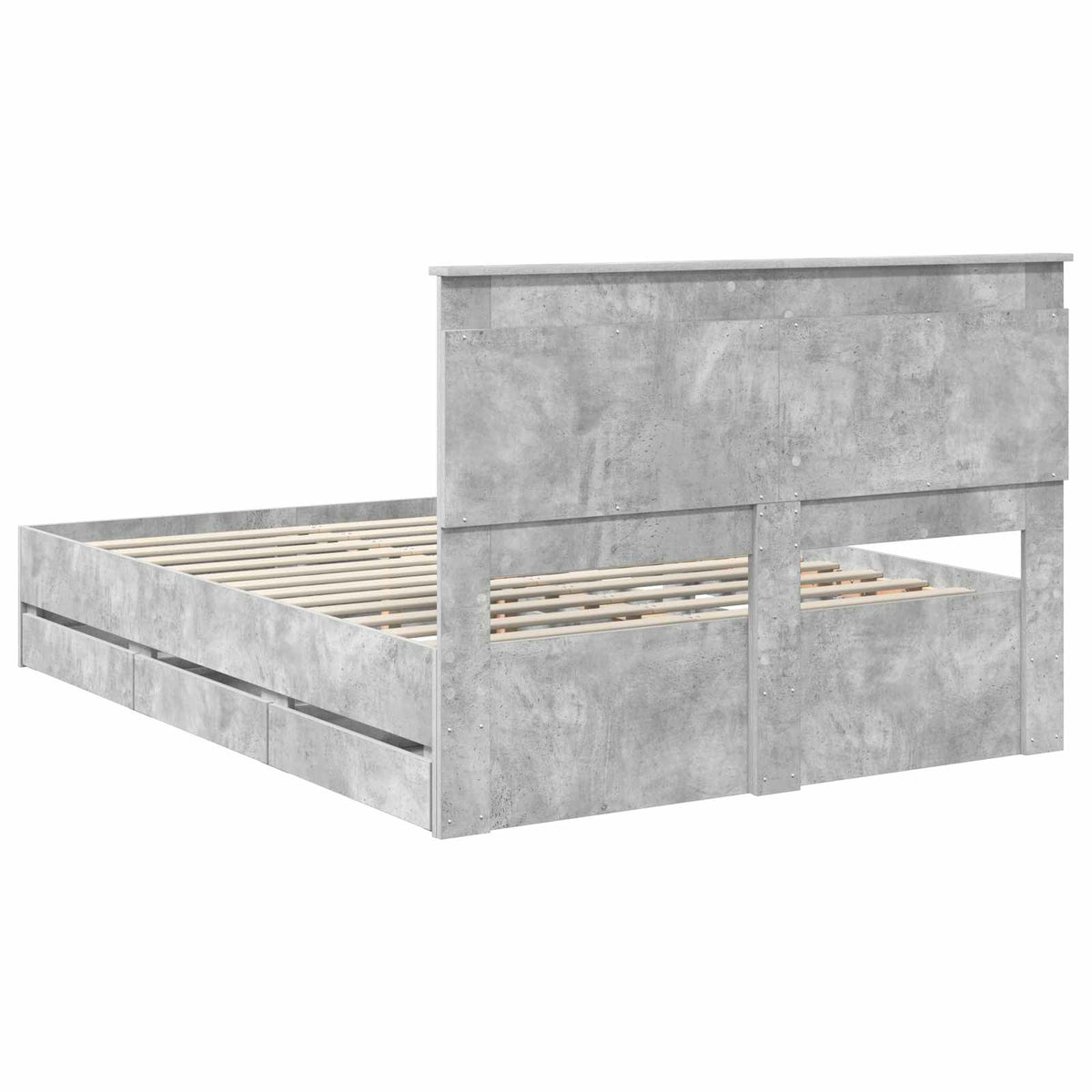 Struttura del letto con cassetto Grigio cemento 160 x 200 cm - homemem39