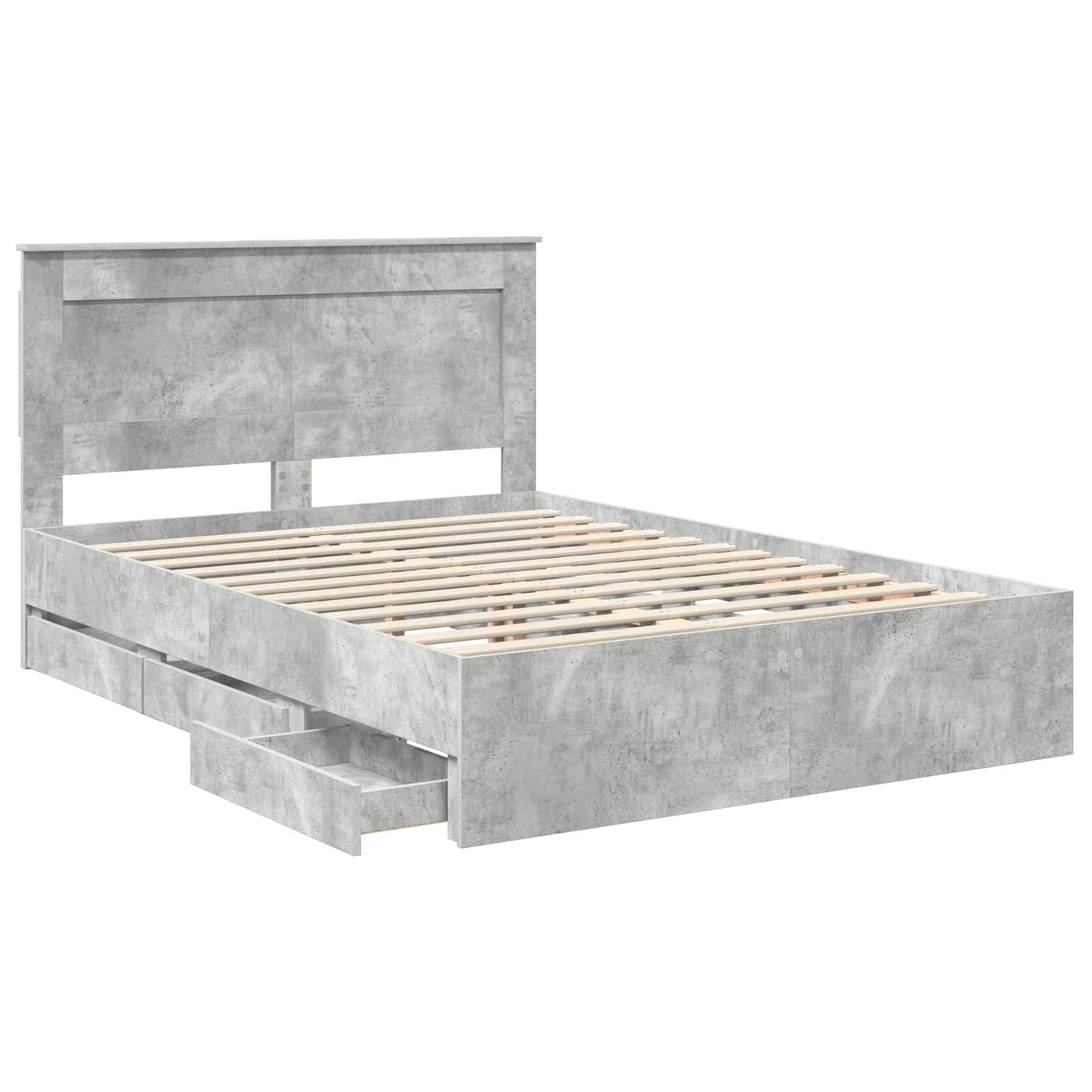 Struttura del letto con cassetto Grigio cemento 150 x 200 cm | homemem39
