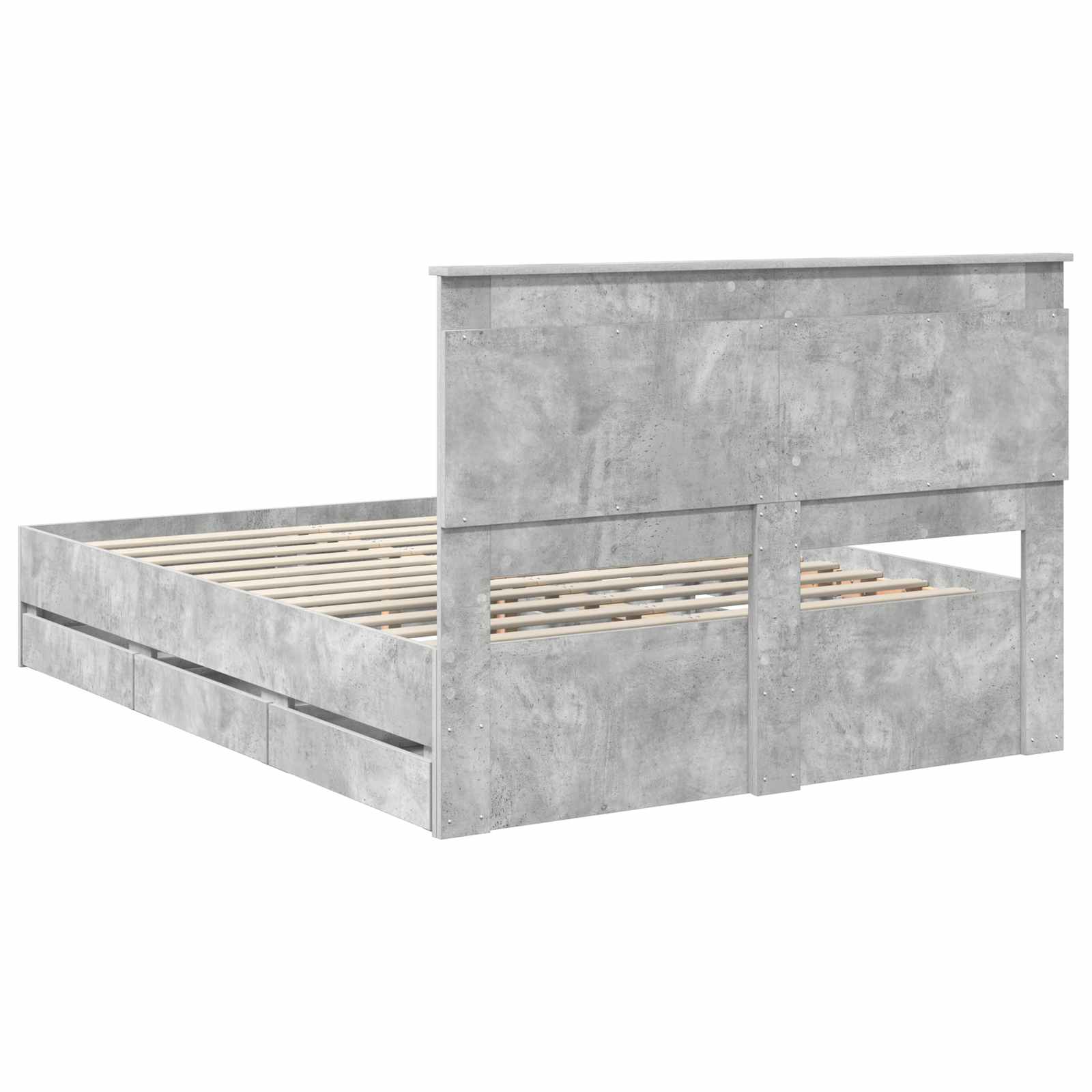 Struttura del letto con cassetto Grigio cemento 150 x 200 cm | homemem39