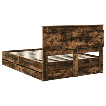 Struttura del letto con cassetto Rovere fumé 150 x 200 cm | homemem39