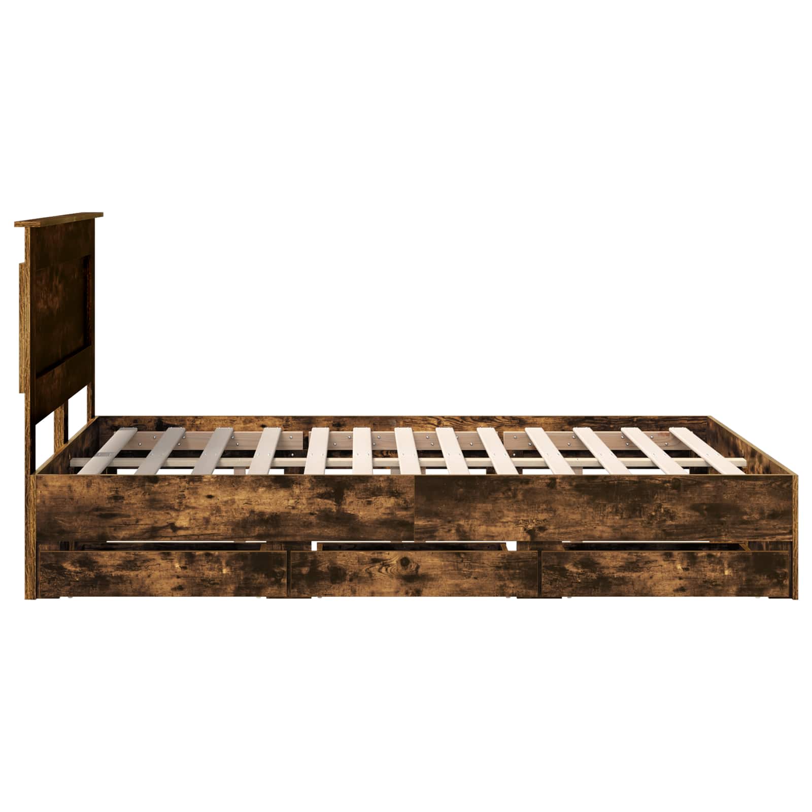 Struttura del letto con cassetto Rovere fumé 150 x 200 cm | homemem39