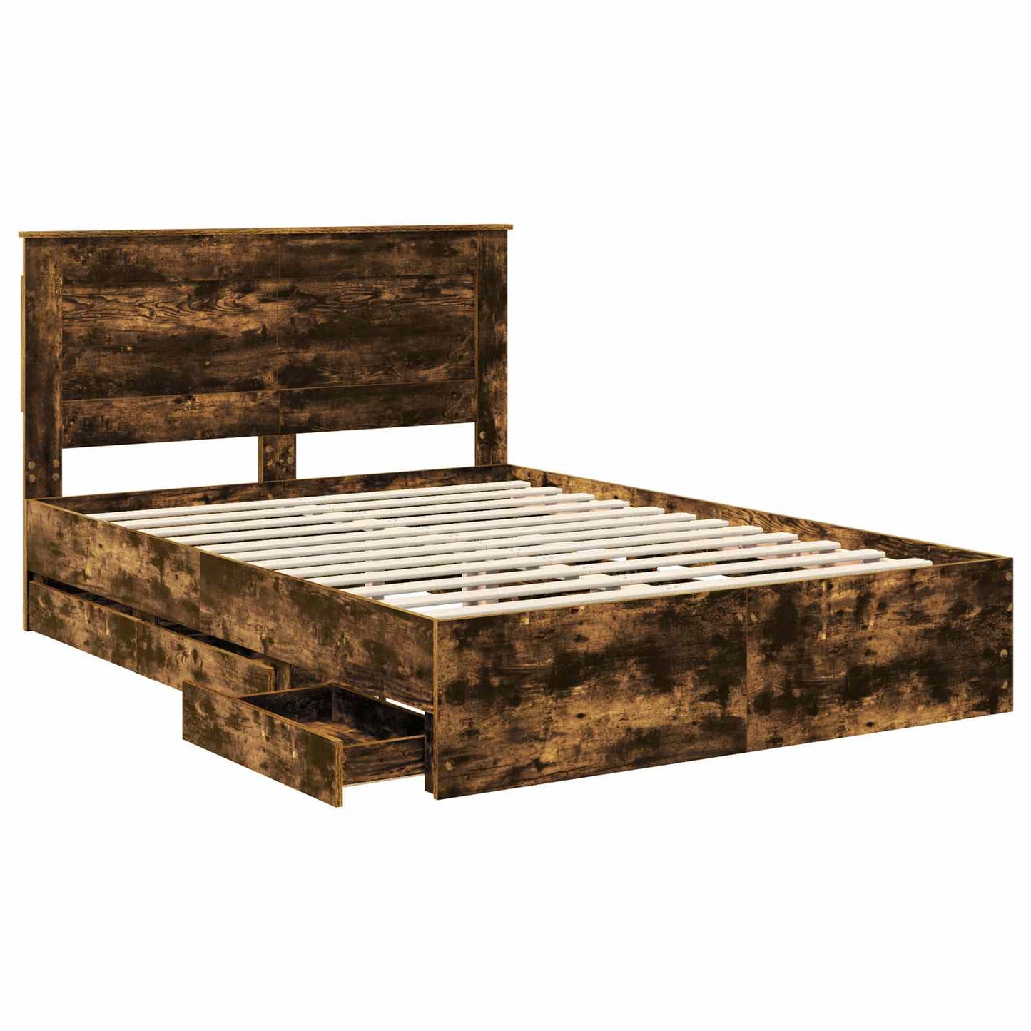 Struttura del letto con cassetto Rovere fumé 140 x 190 cm