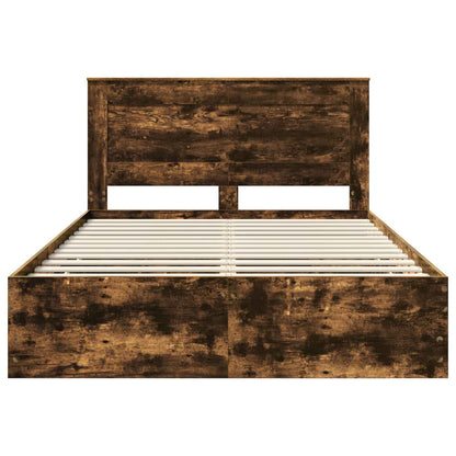 Struttura del letto con cassetto Rovere fumé 140 x 190 cm