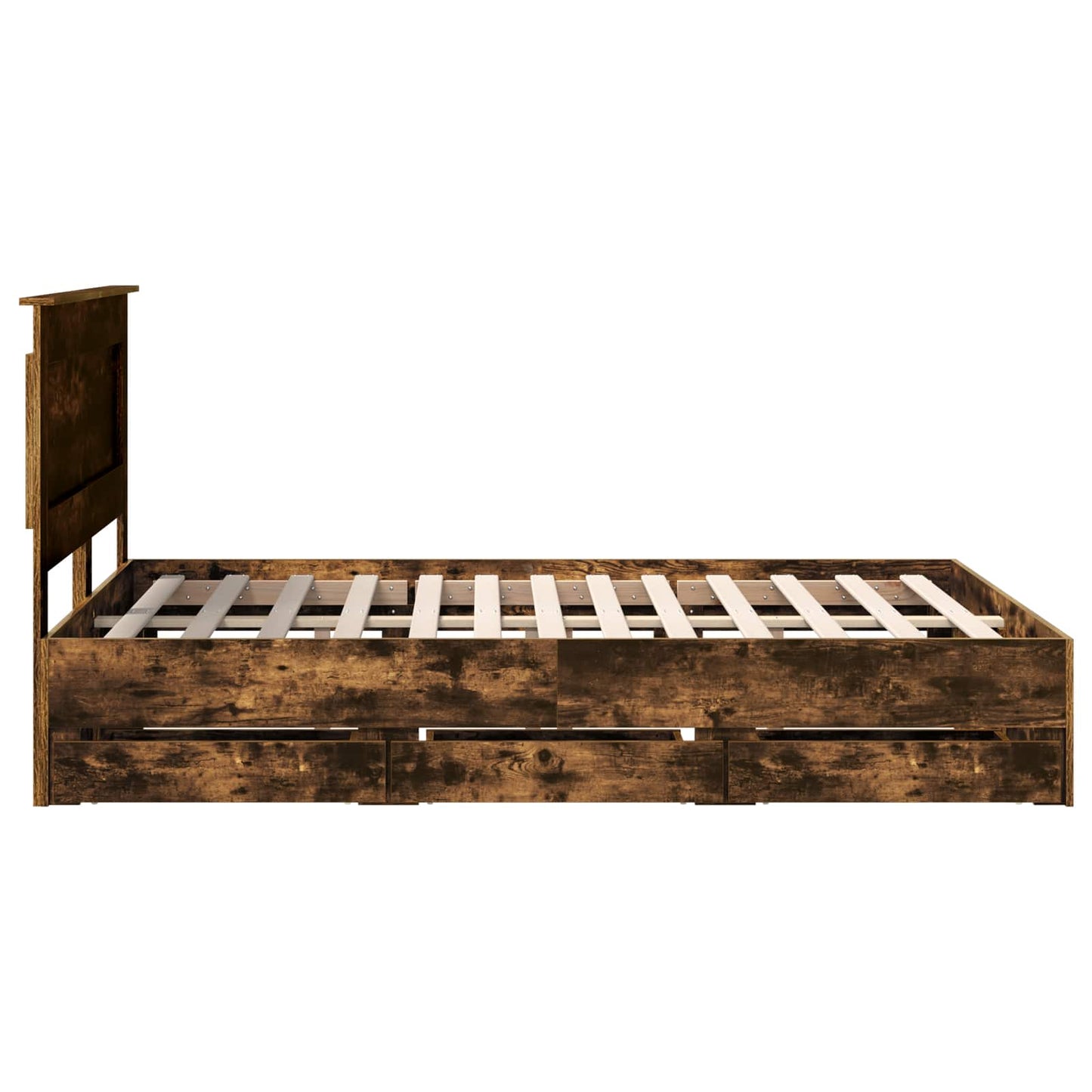 Struttura del letto con cassetto Rovere fumé 140 x 190 cm