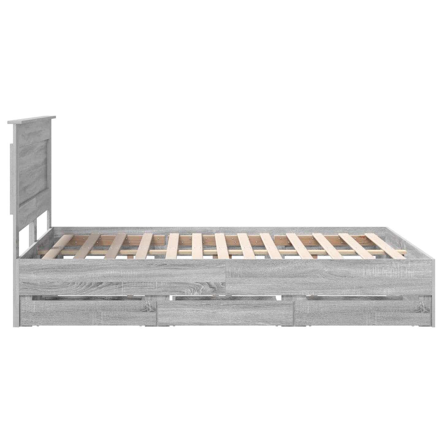 Struttura del letto con cassetto Grigio Sonoma 140 x 190 cm | homemem39