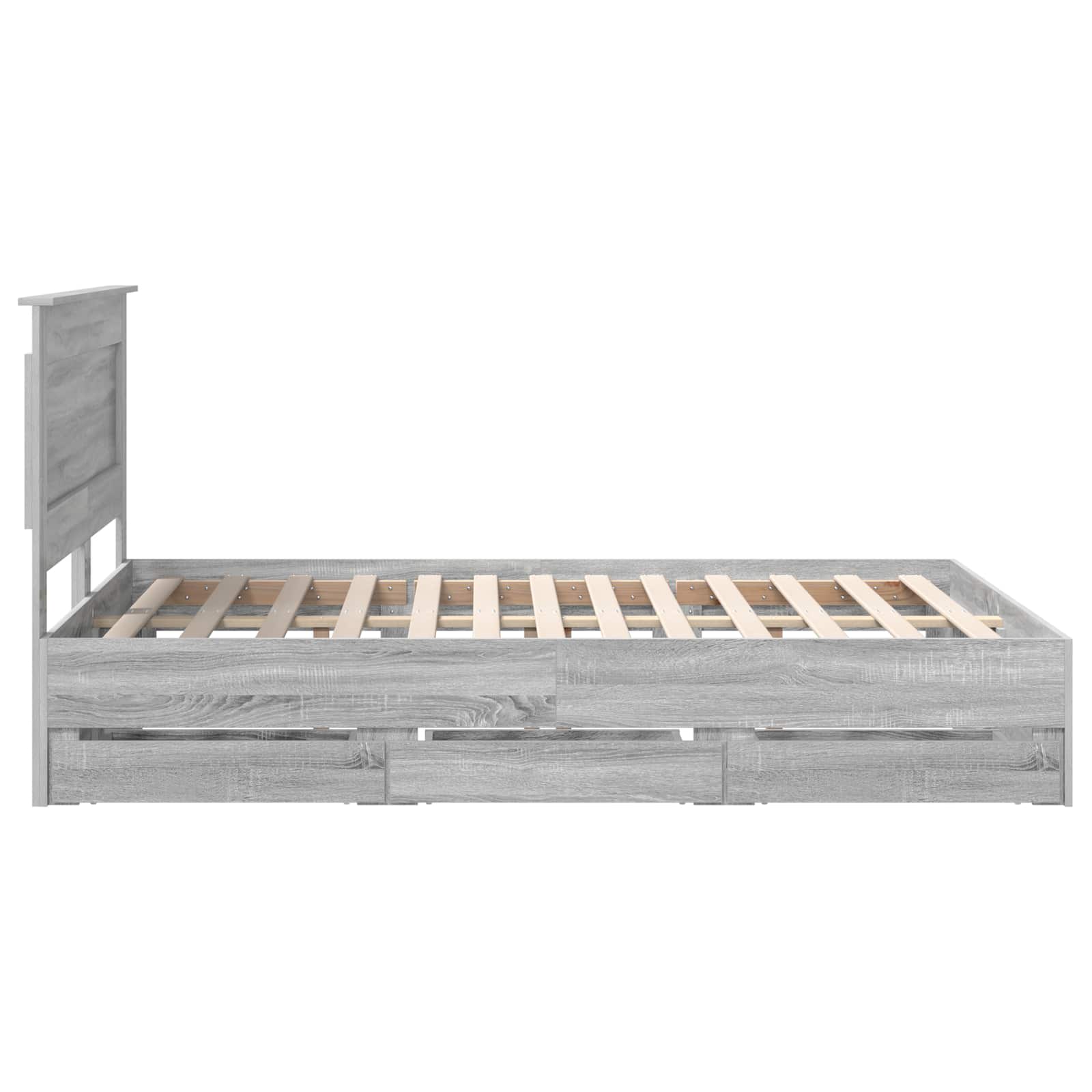 Struttura del letto con cassetto Grigio Sonoma 140 x 190 cm | homemem39