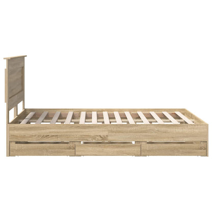 Struttura del letto con cassetto Rovere Sonoma 140 x 200 cm