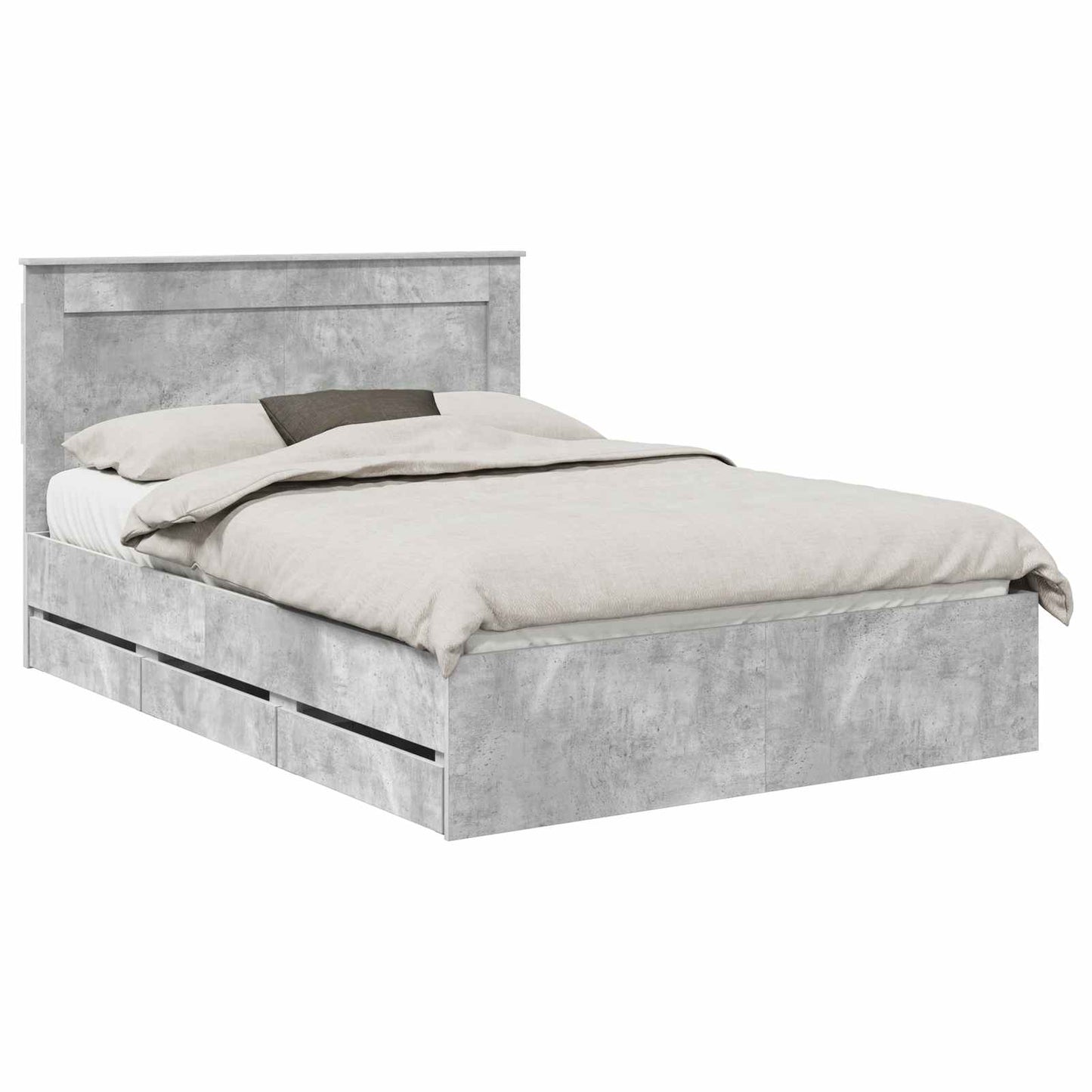 Struttura del letto con cassetto Grigio cemento 140 x 200 cm | homemem39