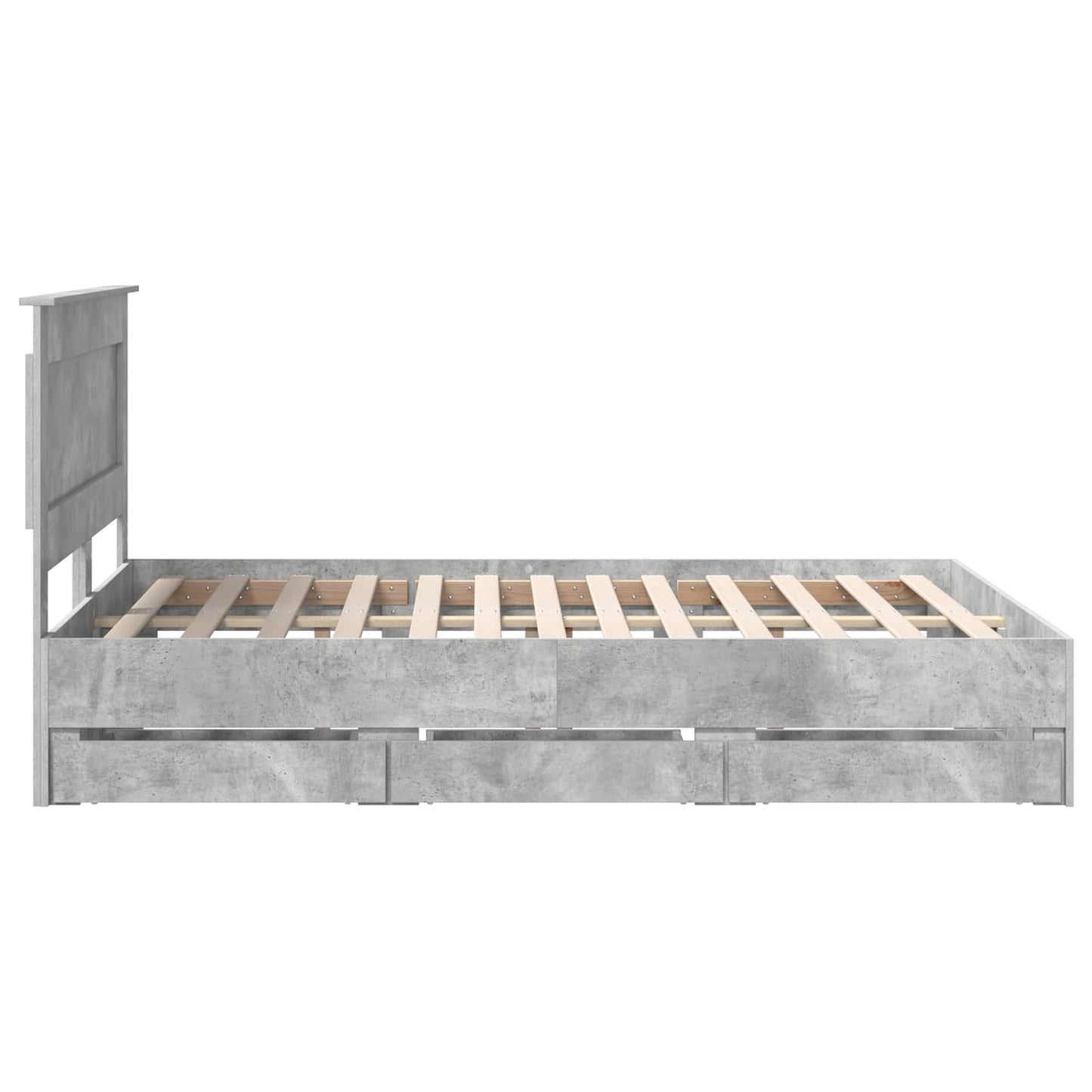 Struttura del letto con cassetto Grigio cemento 140 x 200 cm | homemem39