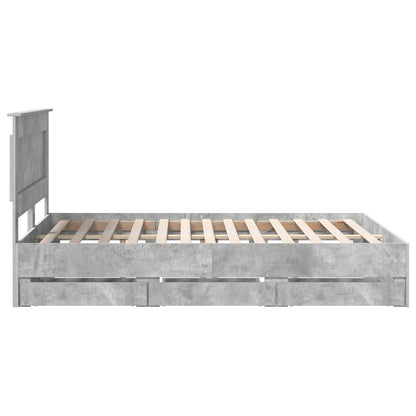 Struttura del letto con cassetto Grigio cemento 140 x 200 cm | homemem39