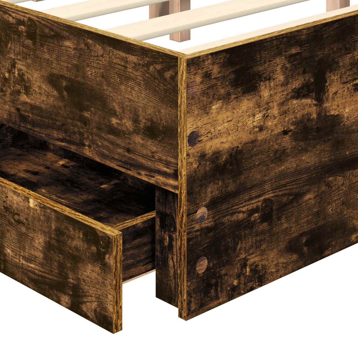Struttura del letto con cassetto Rovere fumé 140 x 200 cm | homemem39