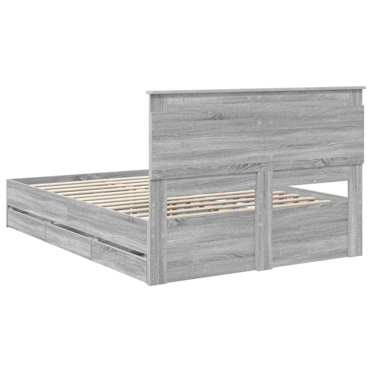 Struttura del letto con cassetto Grigio Sonoma 140 x 200 cm - homemem39