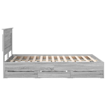Struttura del letto con cassetto Grigio Sonoma 140 x 200 cm