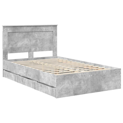 Struttura del letto con cassetto Grigio cemento 135 x 190 cm | homemem39