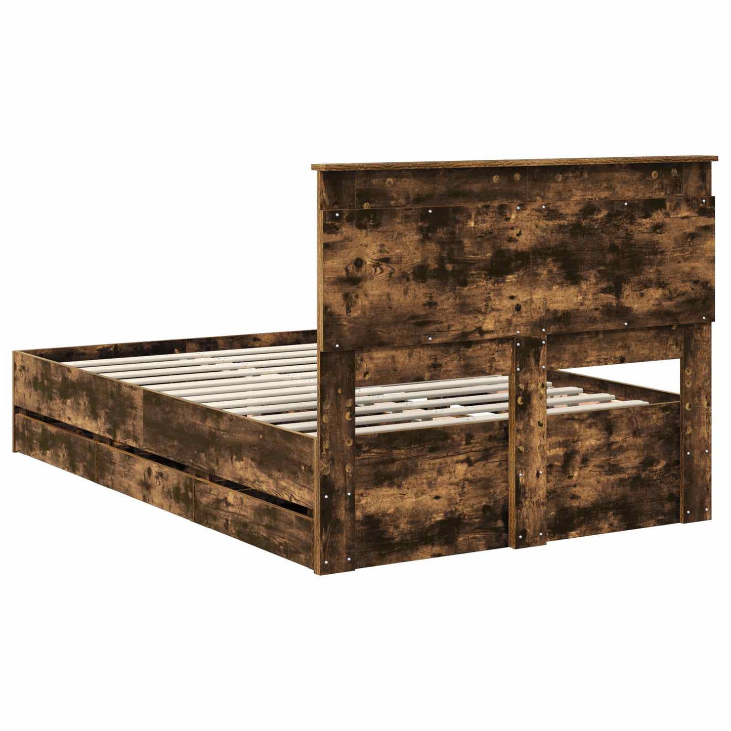 Struttura del letto con cassetto Rovere fumé 135 x 190 cm