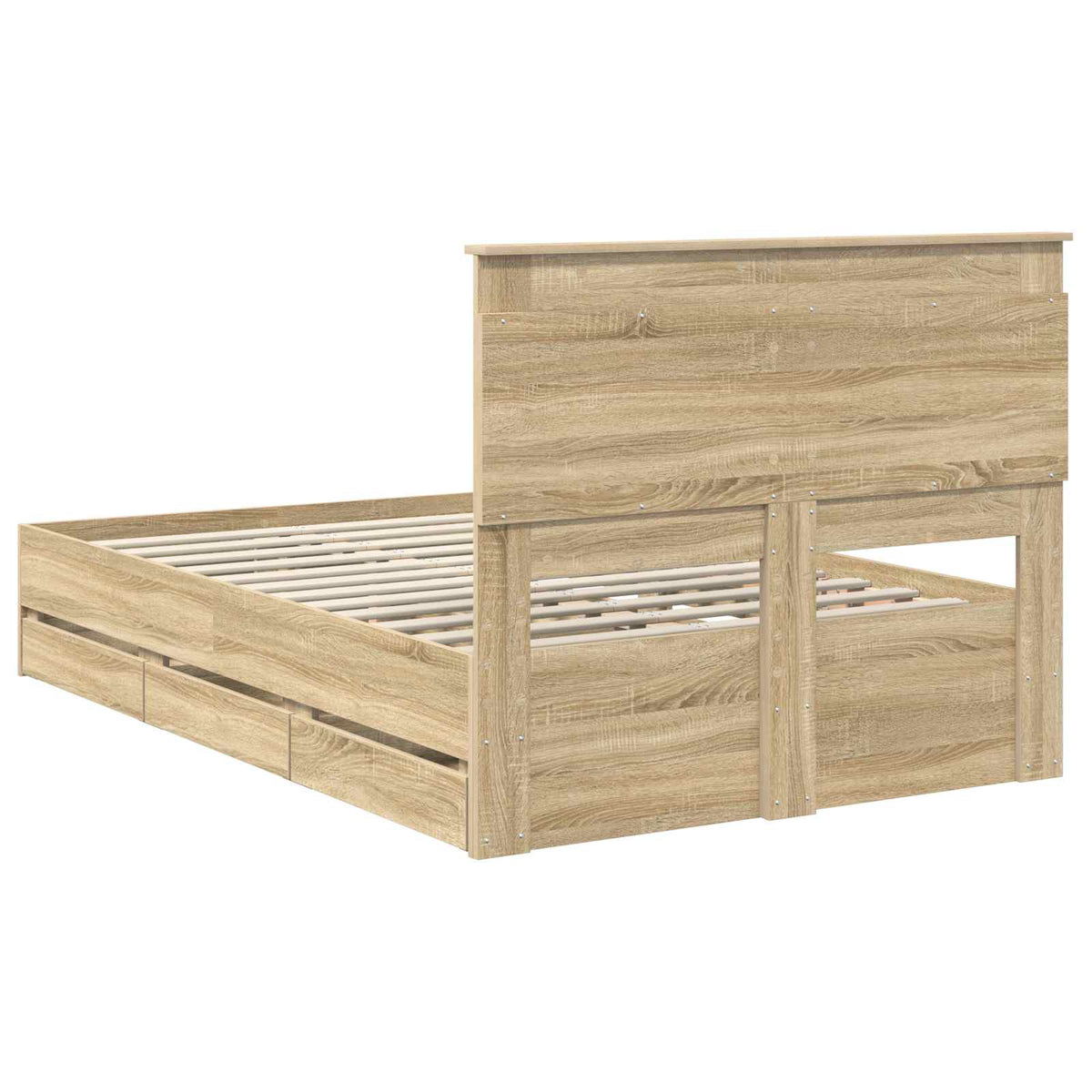 Struttura del letto con cassetto Rovere Sonoma 120 x 190 cm - homemem39