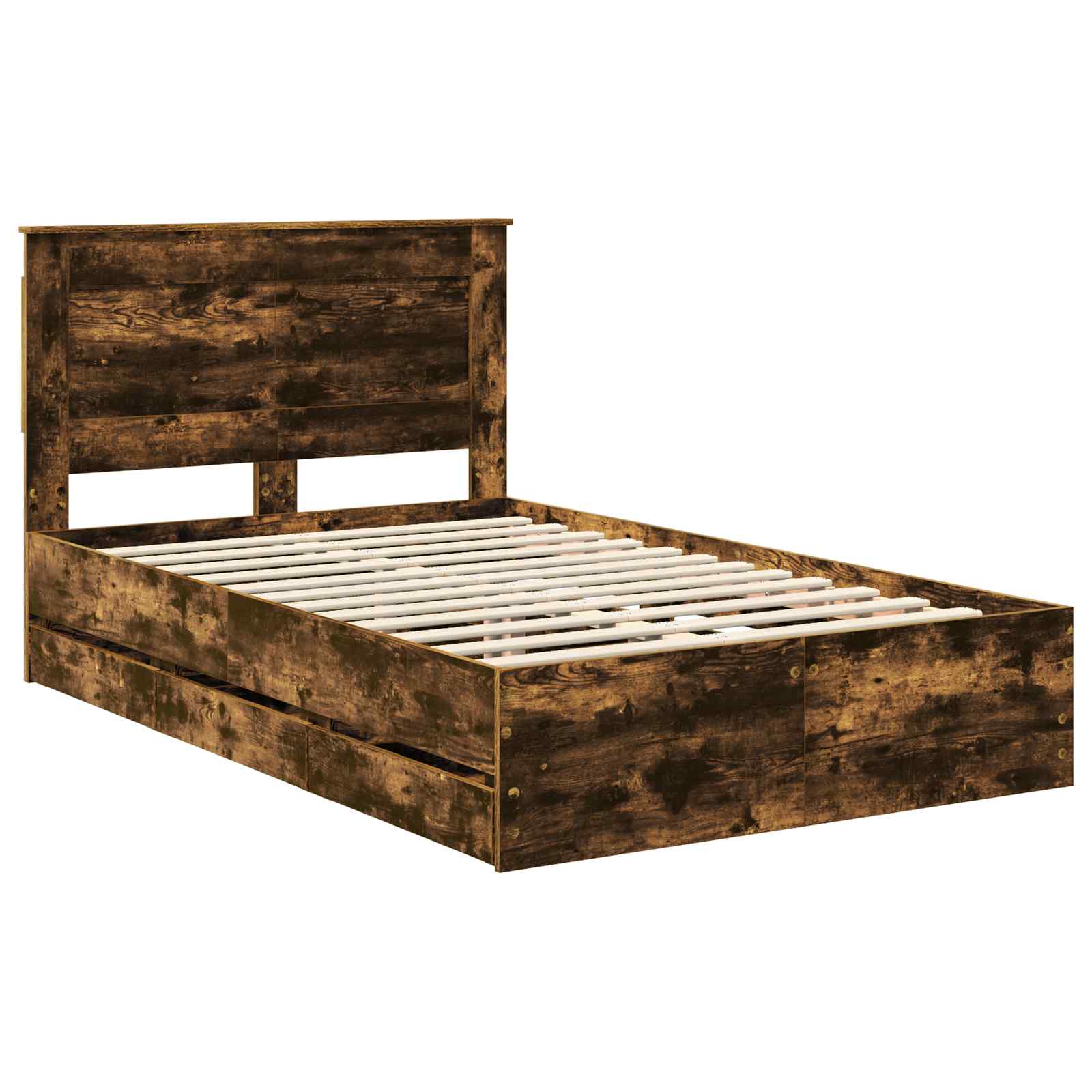 Struttura del letto con cassetto Rovere fumé 120 x 190 cm | homemem39
