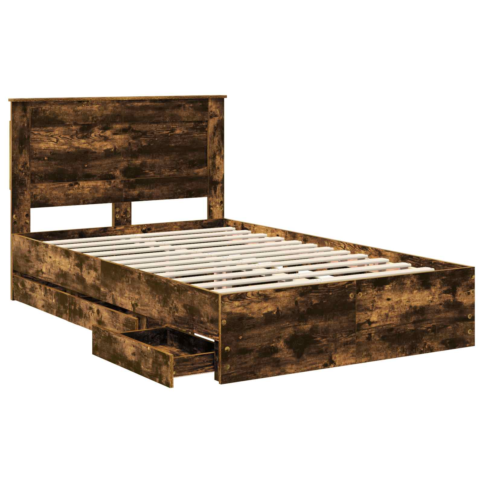 Struttura del letto con cassetto Rovere fumé 120 x 190 cm | homemem39